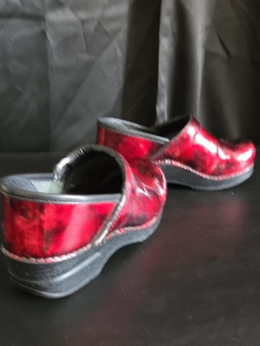Dansko Women’s Red Patent Leather Clogs with Black Sole - Picture 8 of 9